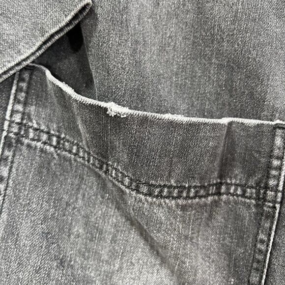 Vtg Style Lee Denim Jean chore Coat Barn Duster Mens MEDIUM Blk Trench Oversized - Picture 10 of 16